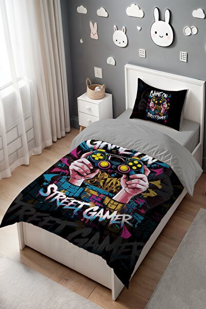 EVPANYA Game Handle Patterned Single Baby Kids Bedding Set