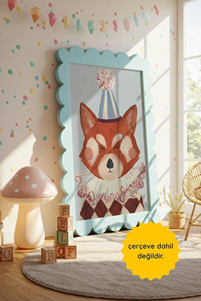fuart.co Sirkteki Tilki Çocuk Odası için Çerçevesiz Poster, Poster, Duvar Pos...