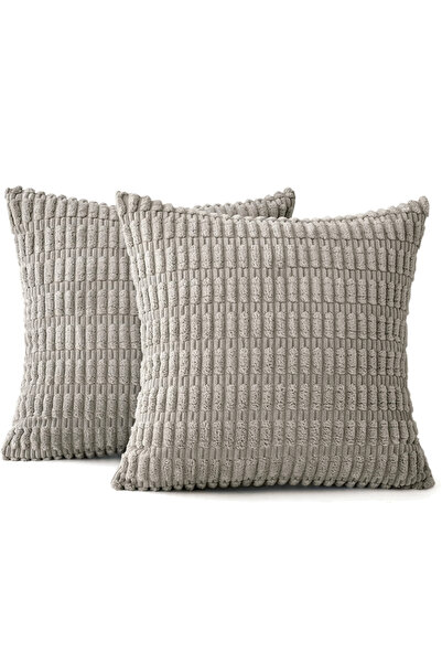 MIULEE Set 2 fete de perne decorative, Miulee, gri deschis, 40x40 cm, 7CVZ
