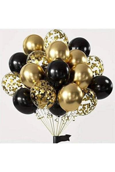 Choice3 10inch 16pcs 16pcs Black Metallic Sequin Balloons for Birthday Weddin...