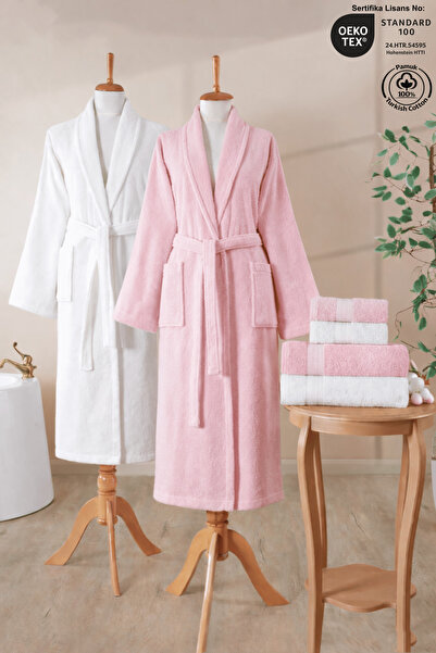 Ellaline Set de halate de baie pentru familie, 6 piese, 100% bumbac certifica...