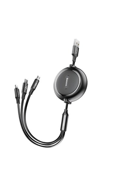 Baseus Златна примка 3-в-1 Прибиращ се USB кабел micro USB/Lightning/USB-C 3....