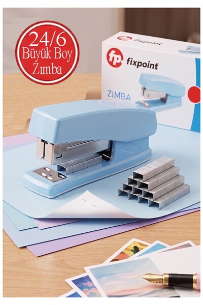 Artmaster Açık Mavi Zımba Makinesi 24/6 1 Adet Fixpoint P-4529 Pastel Renkler...
