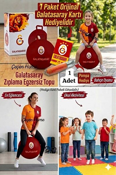 ÇEÇEN HOME Minge de sărituri originală Galatasaray + Pompă și 1 pachet de car...