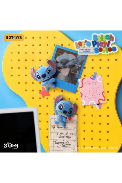 52 Toys Stitch "Let’s Play!" Fridge Magnet, 1 random piece, cute Disney character accessory