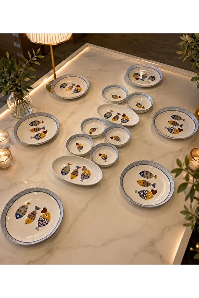 maia Porcelain Maia Porselen Oskar 14 Parça Ege Kahvaltı Takımı