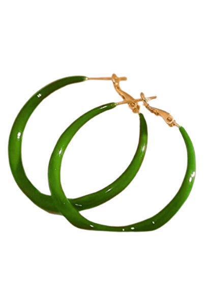 OEM Cercei pentru femei, culoare verde, set 2 buc