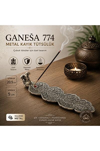 İki Yedi Konsept Ganeşa 774 Metal Tütsülük Çubuk Tütsü Yakma Standı Dekoratif...