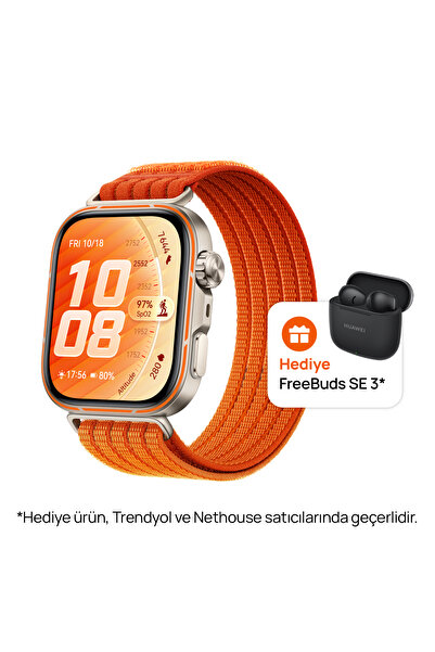 Huawei Watch Fit 5 Pro Akıllı Saat - Turuncu, Freebuds SE3 Siyah Hediyeli