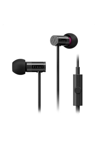 FİNAL سماعات أذن داخلية سوداء مع ميكروفون طراز Audio E1000C