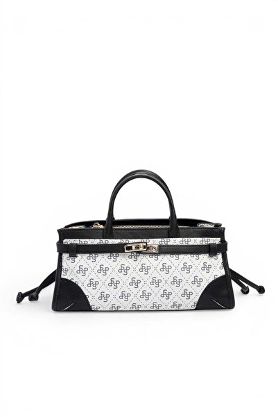 Silver Polo White - Black Monogram Women's Handbag Sp1260