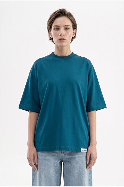 Machinist Tricou de damă Basic Oversize din bumbac jerseu, culoare Deep Petrol