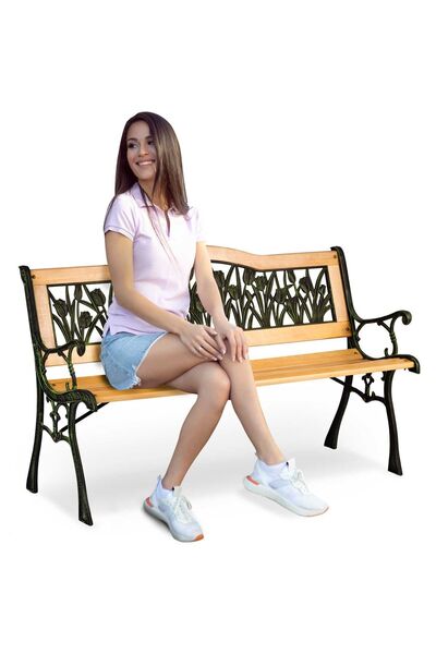 SOFOTEL Bancă de parc cu spătar 123,5 x 74 x 48 cm Gardi Tulip