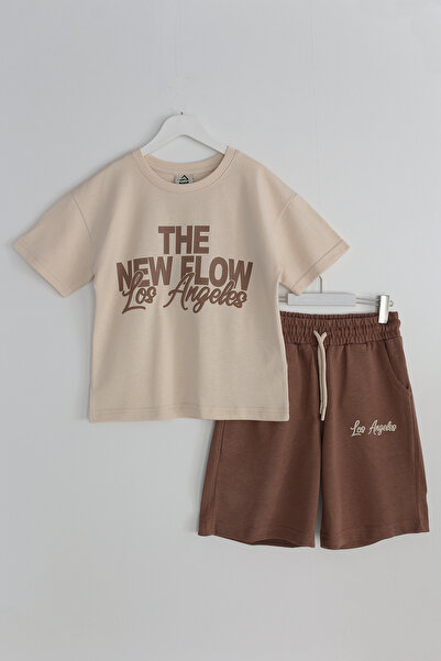 DobaKids Tricou oversize pentru băieți de vară, set Capri cu mânecă scurtă, s...