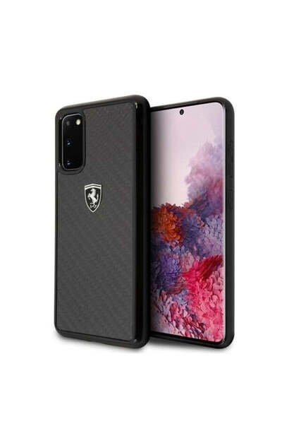 Ferrari Carcasă Heritage Carbon pentru Samsung Galaxy S20, Negru