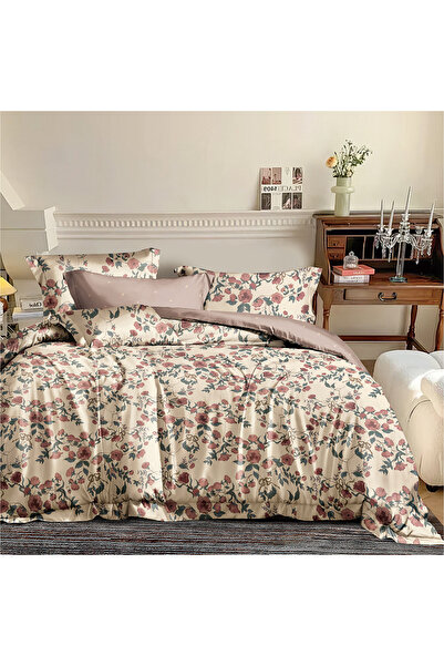 Beauty Home Σετ παπλωματοθήκη υπέρδιπλη Memories Art 12676 230x250 Μπεζ,Ροζ