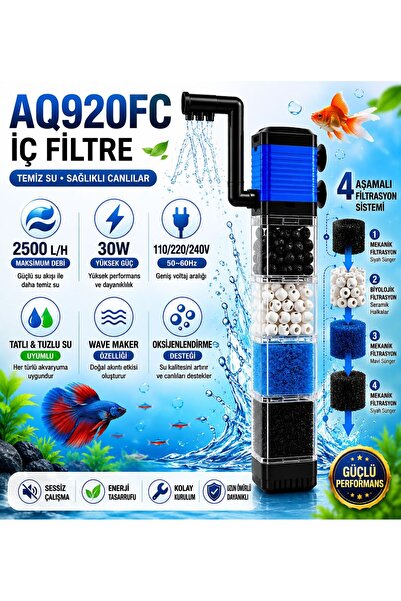Aquawing AQ920FC A+ Enerji Tasarruflu 2500 L/H Güçlü Debili 4 Aşamalı Akvaryu...