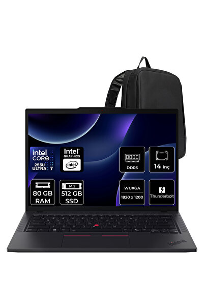 LENOVO ThinkPad T14 Core Ultra 7 255U 80GB RAM 512GB SSD 14" FHD+ FreeDOS Diz...