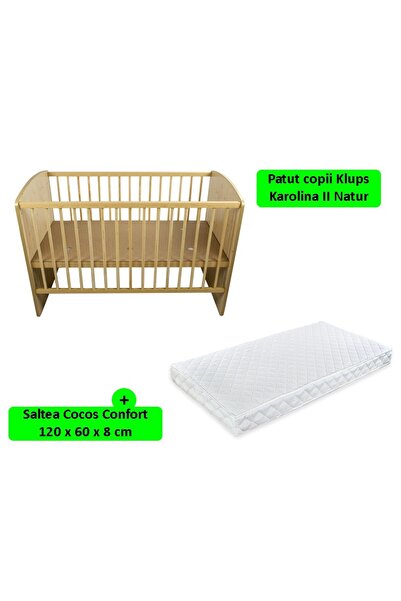 Klups Patut Karolin II Natur + Saltea 8 MyKids Confort II
