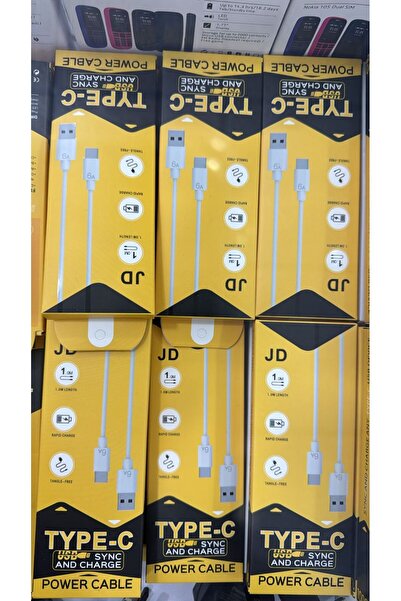 JDD كابل شحن سريع JD نوع-C بطول 1 متر، كابل USB إلى USB-C للمزامنة والشحن، كا...