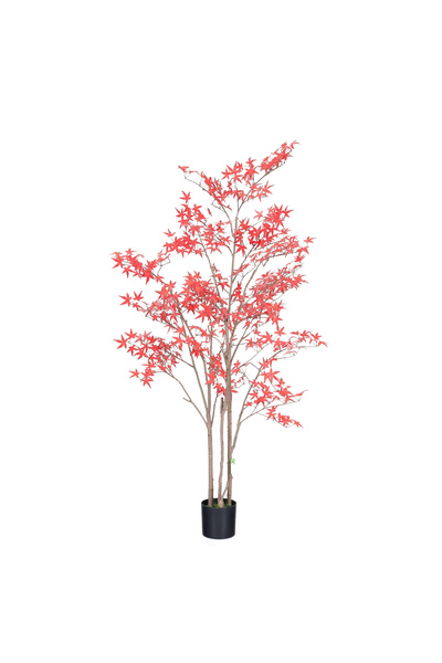 sharpdo Artificial Red Maple Tree with Natural Wood Trunk, Fake Plant for Ind...