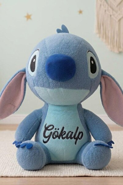 Solemia Kişiye Özel İsim Yazılı Stitch Peluş Oyuncak 60 cm – Sevimli Mavi Peluş, Doğum Günü Hediyesi, Kız ve