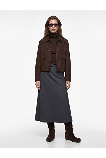 Koton A-Line Belted Midi Skirt