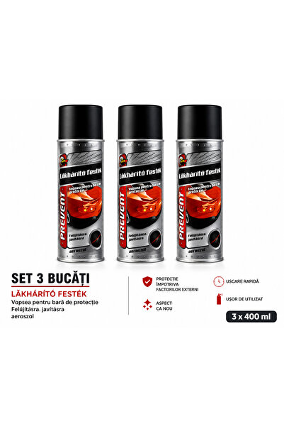 Prevent Vopsea Aerosol pentru Bară de Protecție Neagră 400 ml – Renovare și P...