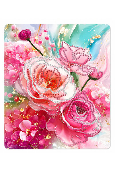 iğne izi Hı Stone 5D Diamond Stone Embroidery Kit Painting 21X25 cm Rose Pattern