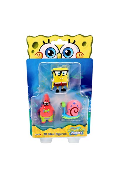 SPONGEBOB Set 3 mini figurine 3D, SquarePants, 3D