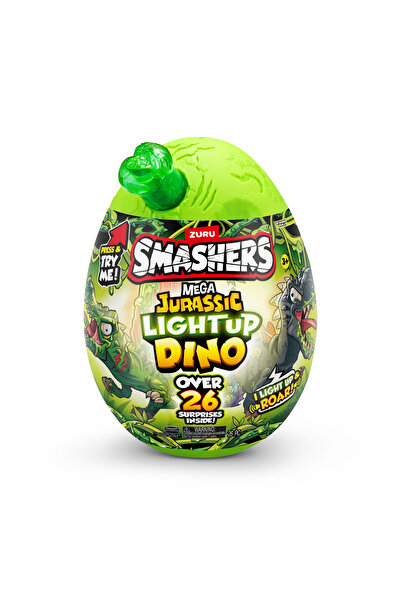 Smashers Figurina dinozaur in ou, Smashers, Mega Dino Jurassic Light-Up, Verd...
