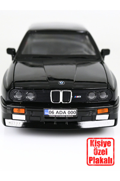 bebeym Bmw M3 Siyah Metal Model Araba 1:24 Ölçek - Kişiye Özel Plakalı Siyah