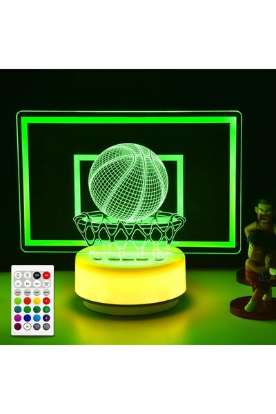 OEM Lampă de noapte LED 3D pentru baschet, decorativă, multicoloră, cadou pen...