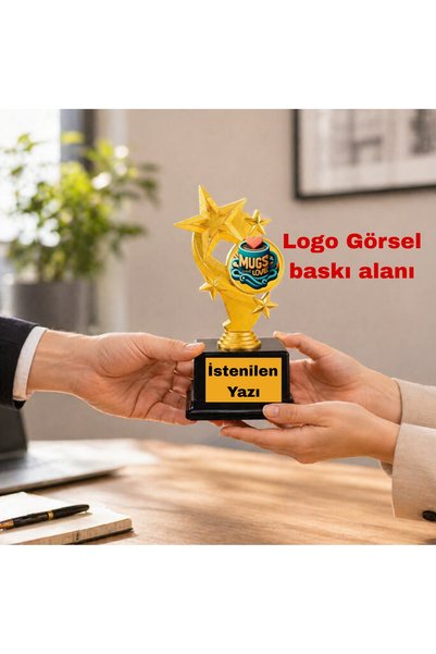 Mugs and love Kişiye özel gold renk yıldız ödül kupası