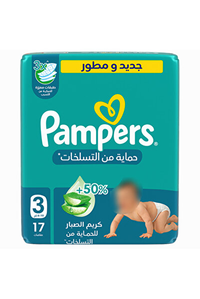 Pampers Baby Wipes Anti-Rash Diaper with Aloe Vera, Size 3, Mega Pack - 17 Count