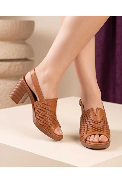 LEYDİ SHOES Kcl-01 Leather Women's Sandals