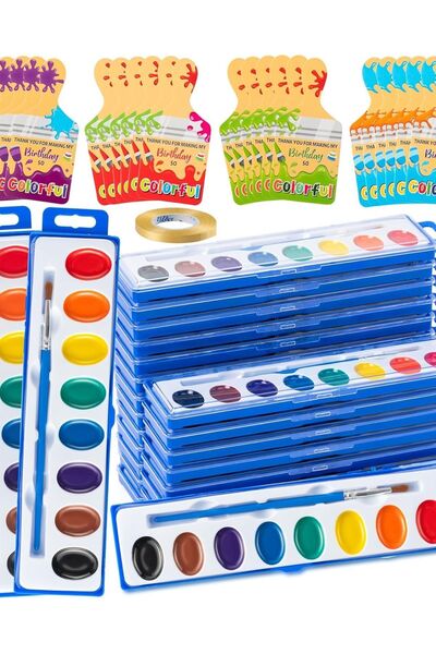 OEM Vopsele Acuarelă Lavabile pentru Copii Set de 24 Culori cu Pensulă Cadou