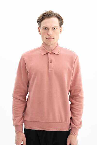 Arma Ar-Ma Men's Polo Collar Sweatshirt Basic Without Print Without Pockets K...