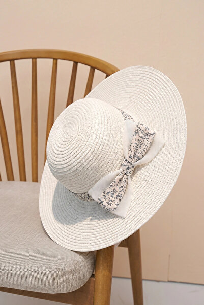 Madame Polo Straw Hat with Bow - Cream