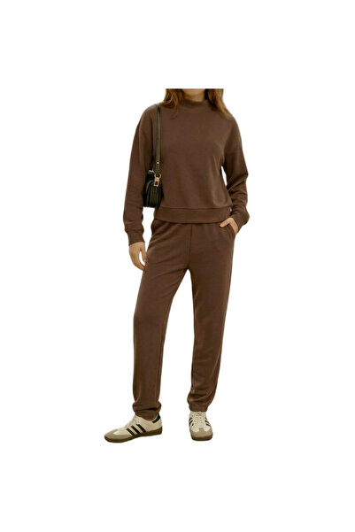 OEM Set Trening Premium pentru Femei Bluza Tip Golf Pantaloni Jogging Maro XXL
