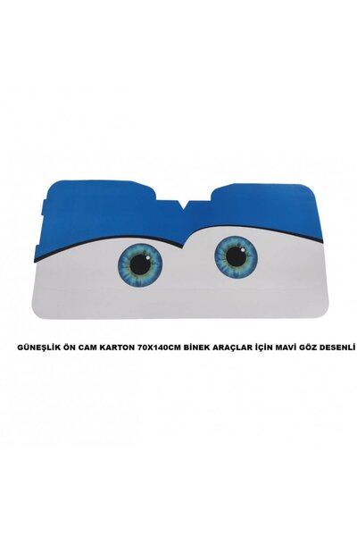 VİTEKSA GÜNEŞLİK ÖN CAM KARTON 70X140CM BİNEK ARAÇLAR İÇİN MAVİ GÖZ DESENLİ