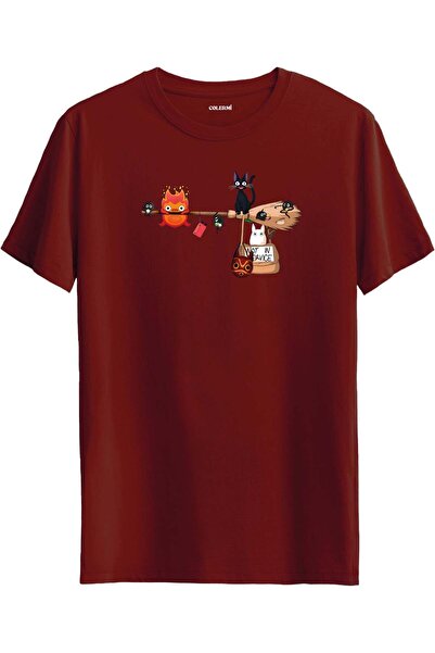 Colermi Witch Cat and Cute Spirits Design T-Shirt