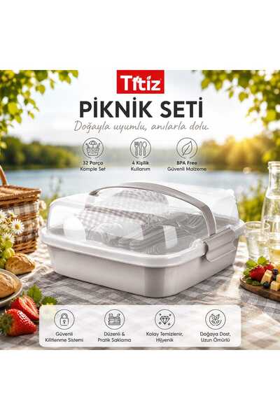 Titiz Piknik Seti 6 Kişilik Kamp ve Bahçe Seti – 32 Parça