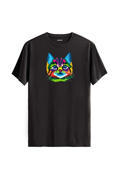 Colermi Colorful Misty Cat Printed T-Shirt