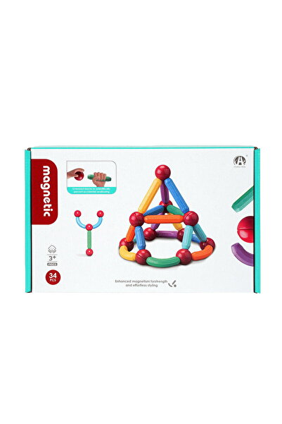 Bufnitel Set de constructie magnetic - Forme 3D (34 piese)