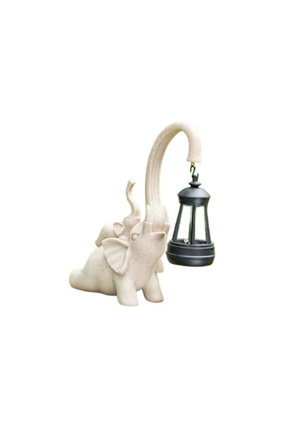 OEM Figurină din rășină în formă de elefant cu felinar solar, decor pentru gr...