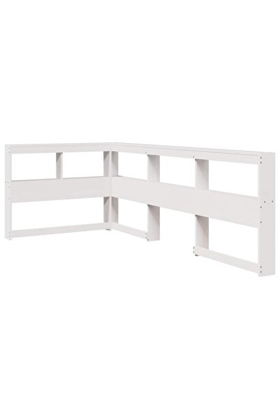 vidaxl Bibliotecă tăblie în formă de L, alb, 80 cm, lemn masiv de pin