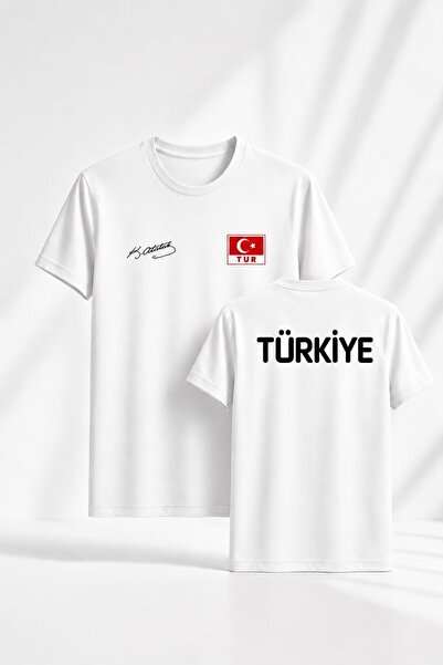 Teknik Türkiye Atatürk İmzalı Özel Tasarım Tişört Forma Drytauch Kumaş