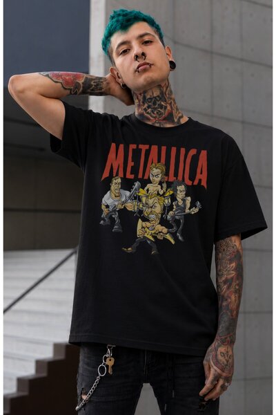Fuddy Moda Μπλουζάκι Unisex με στάμπα σε στυλ κινουμένων σχεδίων με τους μέλο...