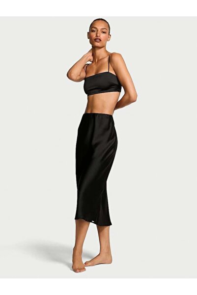 Victoria's Secret Lüks Saten Crop Bandeau Üst ve Etek Takımı